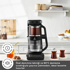 Karaca Çaysever Robotea Pro Connect 4 in 1 Konuşan Cam Çay Makinesi Graphite görseli 5