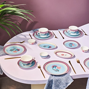 Karaca Forever Bone Spello 26 Parça 6 Kişilik Kahvaltı Takımı Blue görseli 5