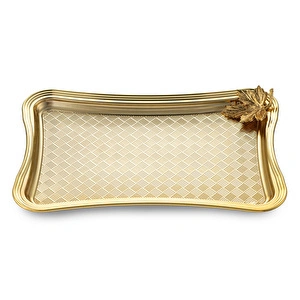 Emsan Leafy Dikdörtgen Tepsi Gold