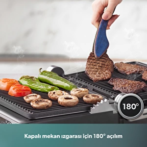 Homend Grilliant 1340H 4 Dilim Kapasiteli Gövde Alt ve Üst Sıcaklığı Ayrı Kontrol Edilebilen Döküm Plakalı Tost ve Izgara Makinesi Inox 2000W görseli 7
