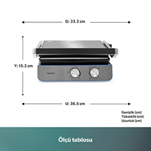 Homend Grilliant 1344H Inox Gövdeli, Döküm Plakalı Tost ve Izgara Makinesi