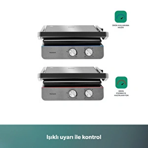 Homend Grilliant 1344H Inox Gövdeli, Döküm Plakalı Tost ve Izgara Makinesi görseli 8