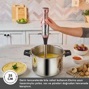 Karaca Mastermaid Prosteel 6 in 1 Uzun Blender Ayaklı 6 Bıçaklı Cam Hazneli Rendeli Mutfak Robotu Rosegold görseli 4