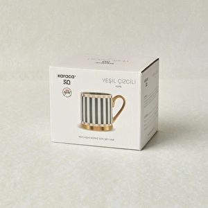 Karaca New Year Yılbaşı Yeşil Çizgili 330 ml Kupa