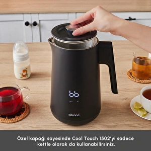 Karaca Cool Touch 1502 Çift Cidarlı Dijital Ekran Çay Makinesi Black görseli 8