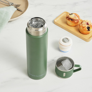 Karaca Thermosteel Nature Bardaklı Çelik Sızdırmaz Termos Haki 500 ml görseli 4