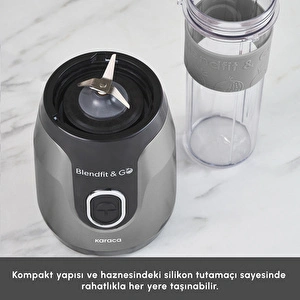 Karaca Blendfit Go Personal Kişisel Smoothie Blender Space Gray 600 ml görseli 6