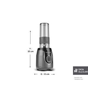 Karaca Blendfit Go Personal Kişisel Smoothie Blender Space Gray 600 ml görseli 2