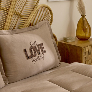 Karaca Home Motto Tek Kişilik Cotton Comfort Set/Uyku Seti Bej görseli 4