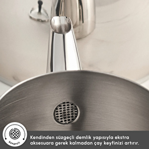 Karaca New Galya Buhar Kapaklı İndüksiyon Tabanlı Midi Çaydanlık Takımı 1,1L & 2,1L görseli 5