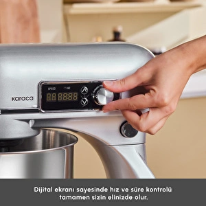 Karaca Maestro Artisan Döküm Hamur Yoğurma Makinesi Ultra Sessiz 6 Litre Silver görseli 6