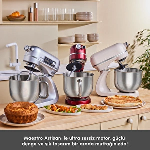 Karaca Maestro Artisan Döküm Hamur Yoğurma Makinesi Ultra Sessiz 6 Litre Silver görseli 7
