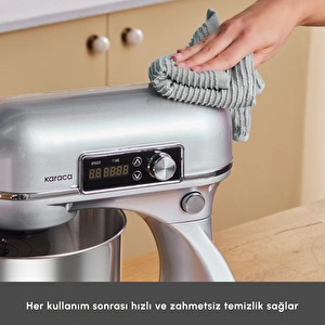 Karaca Maestro Artisan Döküm Hamur Yoğurma Makinesi Ultra Sessiz 6 Litre Silver görseli 8