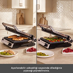 Karaca Biogranit 6 Dilim Kapasiteli Paslanmaz Çelik Izgara ve Tost Makinesi Inox 2000W görseli 5