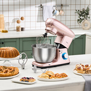 Karaca Multichef Kıyma Çekme /Sucuk-Sosis/İçli Köfte Aparatlı Hamur Yoğurma Makinesi Rosegold 1900W 5,5L