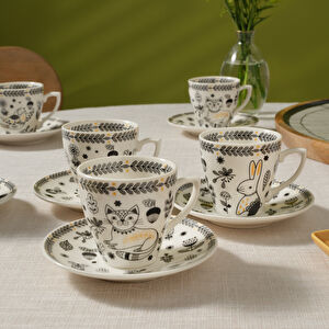 Karaca Animal Garden 6 Kişilik Kahve Fincan Takımı 90 ml