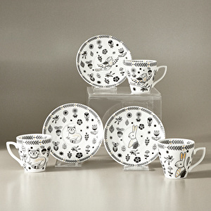 Karaca Animal Garden 6 Kişilik Kahve Fincan Takımı 90 ml