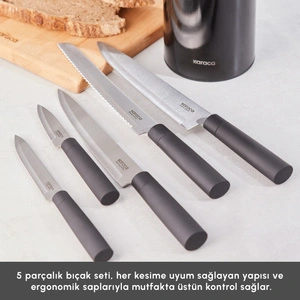 Karaca Roscar Black 6 Parça Bıçak Seti görseli 3