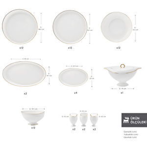 Karaca Red Carpet Collection Fine Pearl Extra Wilderness 62 Parça 12 Kişilik Yemek Takımı Gold