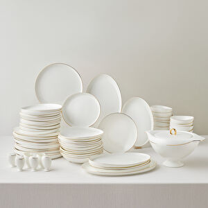 Karaca Red Carpet Collection Fine Pearl Extra Wilderness 62 Parça 12 Kişilik Yemek Takımı Gold