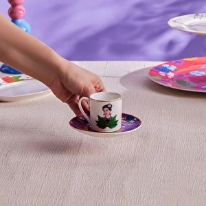 Karaca Frida Kahve Fincanı Ve Tabağı Mor 90 Ml görseli 2