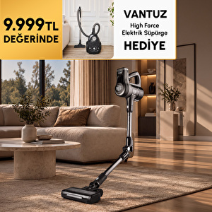 Karaca Vantuz Power Up Pro Dikey Süpürge Black Chrome