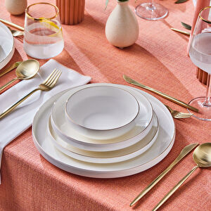 Karaca Stream Bone Saturn 24 Parça 6 Kişilik Yemek Takımı Gold 