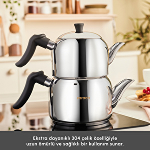 Karaca Nora Midi İndüksiyon Tabanlı Çaydanlık Takımı görseli 3