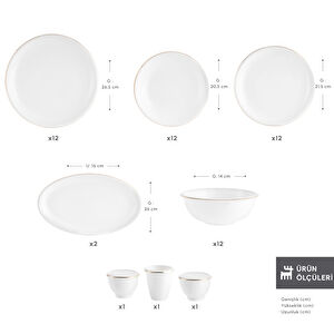 Karaca Red Carpet Collection Stream Bone Fortune 53 Parça 12 Kişilik Yemek Takımı Gold