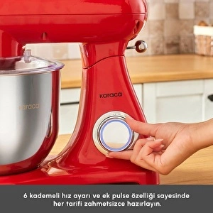 Karaca Powercast Chef Döküm Stand Mikser Red Mutfak Şefi 1800W 6,2 Lt  görseli 6