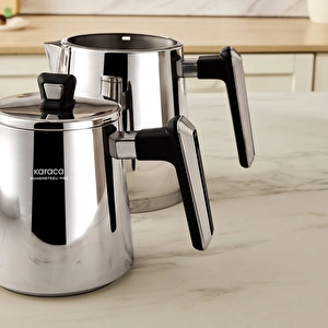Karaca Powersteel Pro 316+ Space Maxi Çelik İndüksiyon Tabanlı Çaydanlık Takımı