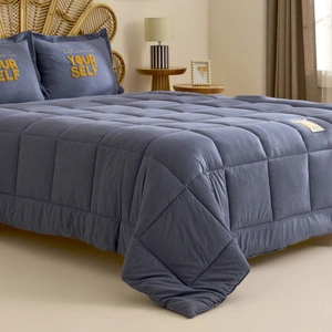Karaca Home Motto Cotton Comfort Çift Kişilik Uyku Seti İndigo görseli 8