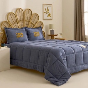 Karaca Home Motto Cotton Comfort Çift Kişilik Uyku Seti İndigo görseli 9