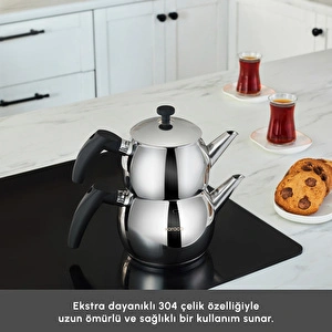 Karaca Alim İndüksiyon Tabanlı Midi Boy Çaydanlık görseli 4
