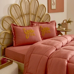 Karaca Home Motto Cotton Comfort Çift Kişilik Uyku Seti Mercan