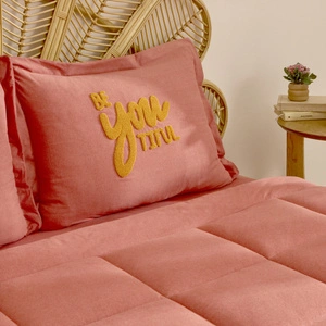 Karaca Home Motto Cotton Comfort Çift Kişilik Uyku Seti Mercan görseli 5