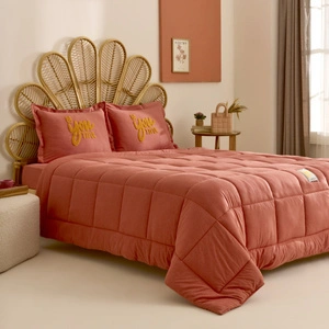Karaca Home Motto Cotton Comfort Çift Kişilik Uyku Seti Mercan görseli 9