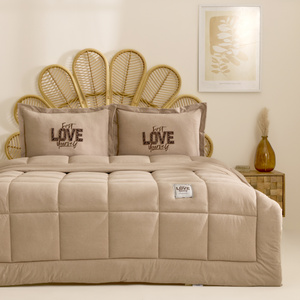Karaca Home Motto Cotton Comfort Çift Kişilik Uyku Seti Bej
