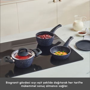 Karaca Biogranit Blue Stone Mini 5 Parça Tencere Seti görseli 4