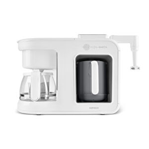 Karaca Hatır Plus Barista 6 in 1 Latte Cappuccino ve Közde Türk Kahve Makinesi Matte White görseli 1