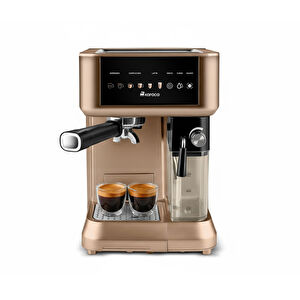 Karaca MyCaffe Barista S10 Entegre Süt Hazneli, Espresso, Latte ve Cappuccino Makinesi Walnut Brown