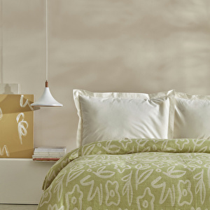 Karaca Home Bouquet Çİft Kişilik Müslin Pike Yeşil görseli 7