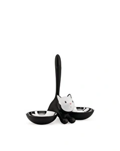 Alessi Tigrito Gri Kedi Mama Kabı 32x16x28 Cm Sh görseli 3
