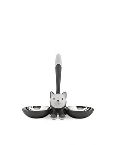 Alessi Tigrito Gri Kedi Mama Kabı 32x16x28 Cm Sh görseli 4