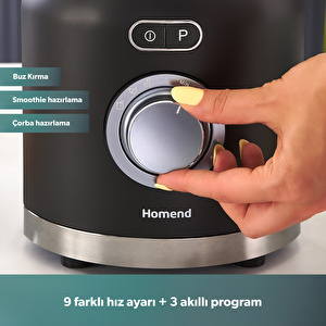 Homend Artfood 4925h Profesyonel Blender Siyah 1200W görseli 3