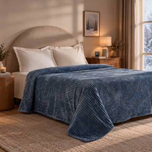 Karaca Home Joena İndigo Çift Kişilik Battaniye görseli 1