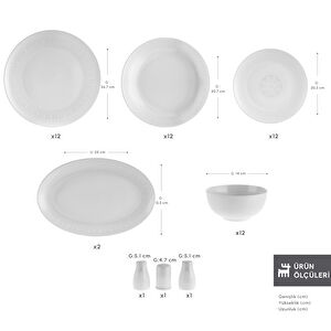 Karaca Forever Bone Artiste 53 Parça 12 Kişilik Yemek Takımı