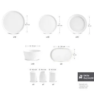 Karaca Forever Bone Bomo 53 Parça 12 Kişilik Yemek Takımı