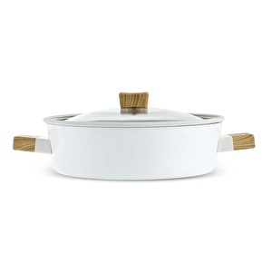 Karaca x Refika Swiss Crystal Creamy Wood Karnıyarık Tencere 30 cm görseli 2