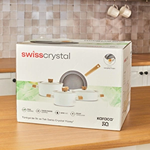 Karaca x Refika Swiss Crystal Creamy Wood 7 Parça Tencere Seti görseli 9